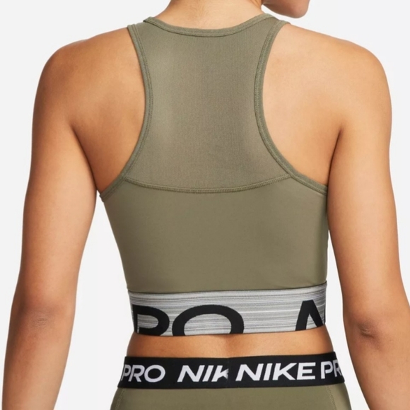 Nike Womens Pro Dry-Fit Cropped Graphic Training Shirt  NWT - Picture 2 of 2